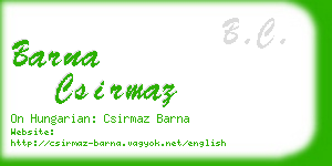 barna csirmaz business card